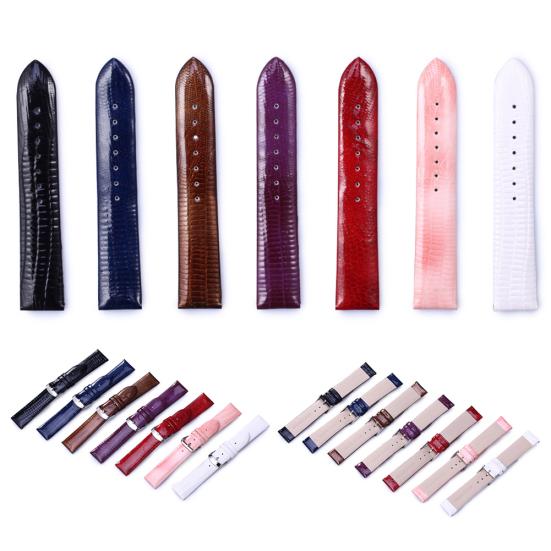 

Female Patent Leather Strap Watchband Wristband Lizard Pattern Watch Replacement