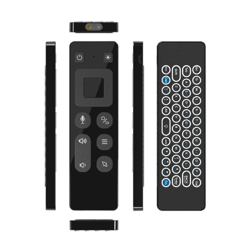 2 In 1 Air Mouse Voice Control RGB Backlit 2.4G Wireless Air Mouse Remote Control with 6-axis Gyroscope USB Receiver