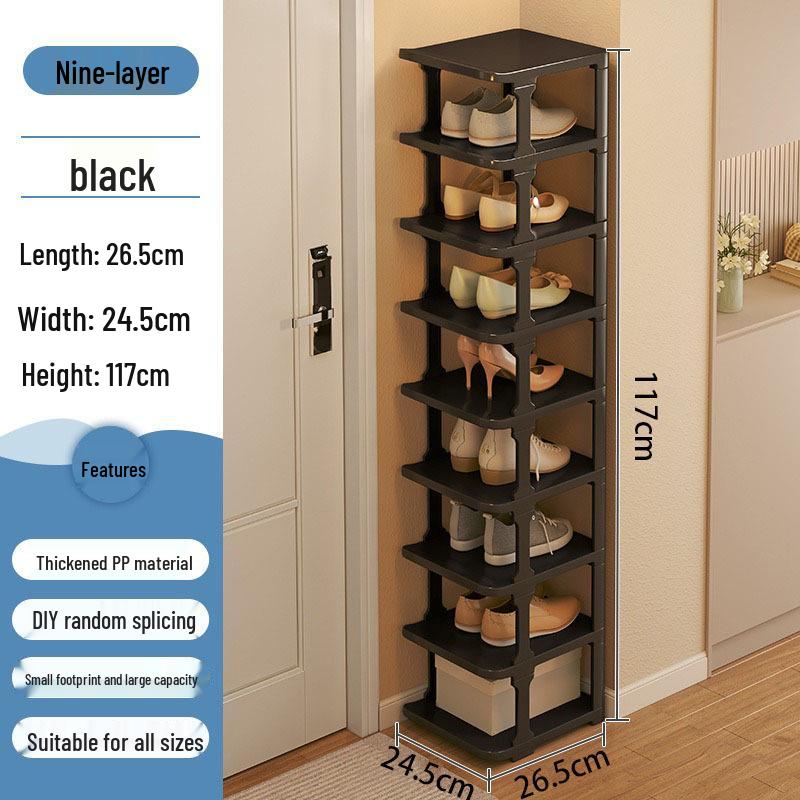 Compact No-Install Plastic Shoe Rack for Doorways and Small Spaces