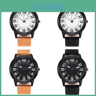 Quartz Watch For Men With Luminous Hands Business Casual Alloy Case Leather Strap