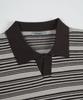 BIRBANTE Summer Breeze Washable Striped Collar Knit - Brown Stripe