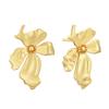 Vintage Metal Flower Big Stud Earrings For Women Gold Color Geometric Statement Fashion Jewelry Accessories