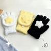 Coral Velvet Plush Gloves Cute Star Flip Gloves New Star Gloves  Gift
