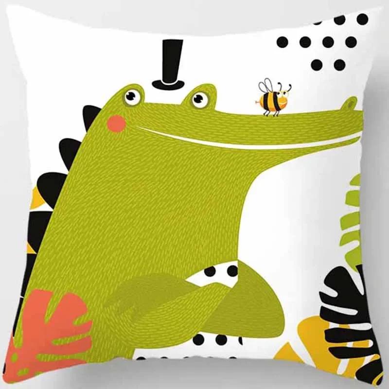 Cute Animal Print Square Pillowcase Home Decoration Car Sofa Cushion Cover