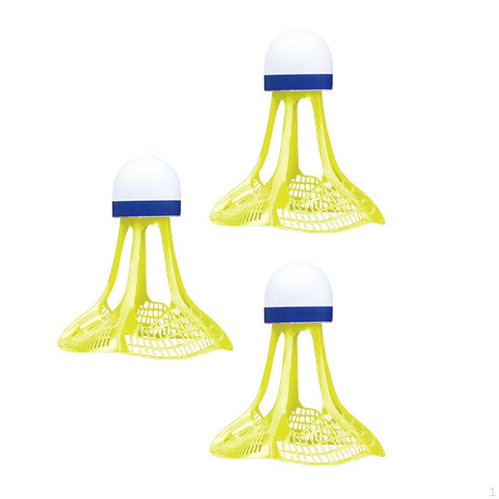 3 Pieces Windproof Badminton Shuttlecocks High Speed Training Balls for Parks