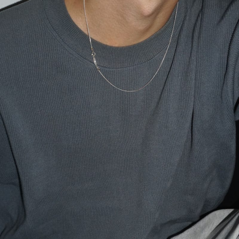 OURPIERRE JADE CHAIN NECKLACE SILVER