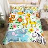 Monkey Duvet Cover Sets Cute Monkey Around The Tree Print Bedding Set 3pcs for Kids Boys Cartoon Animal Soft Comforter Cover