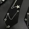 Fashion Pre-tied Punk Neck Tie Vintage with Star Chain JK Neck Tie Neckwear Adjustable Elegant Bowtie for Women and Men