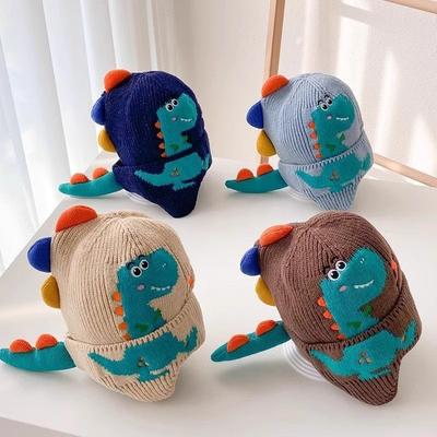Chapéu Infantil de Lã de Dinossauro para Outono e Inverno Chapéu Tricotado Bonito e Super Fofo Chapéu Corta-Vento com Proteção para as Orelhas Chapéu Quente e Frio Grosso para Bebê