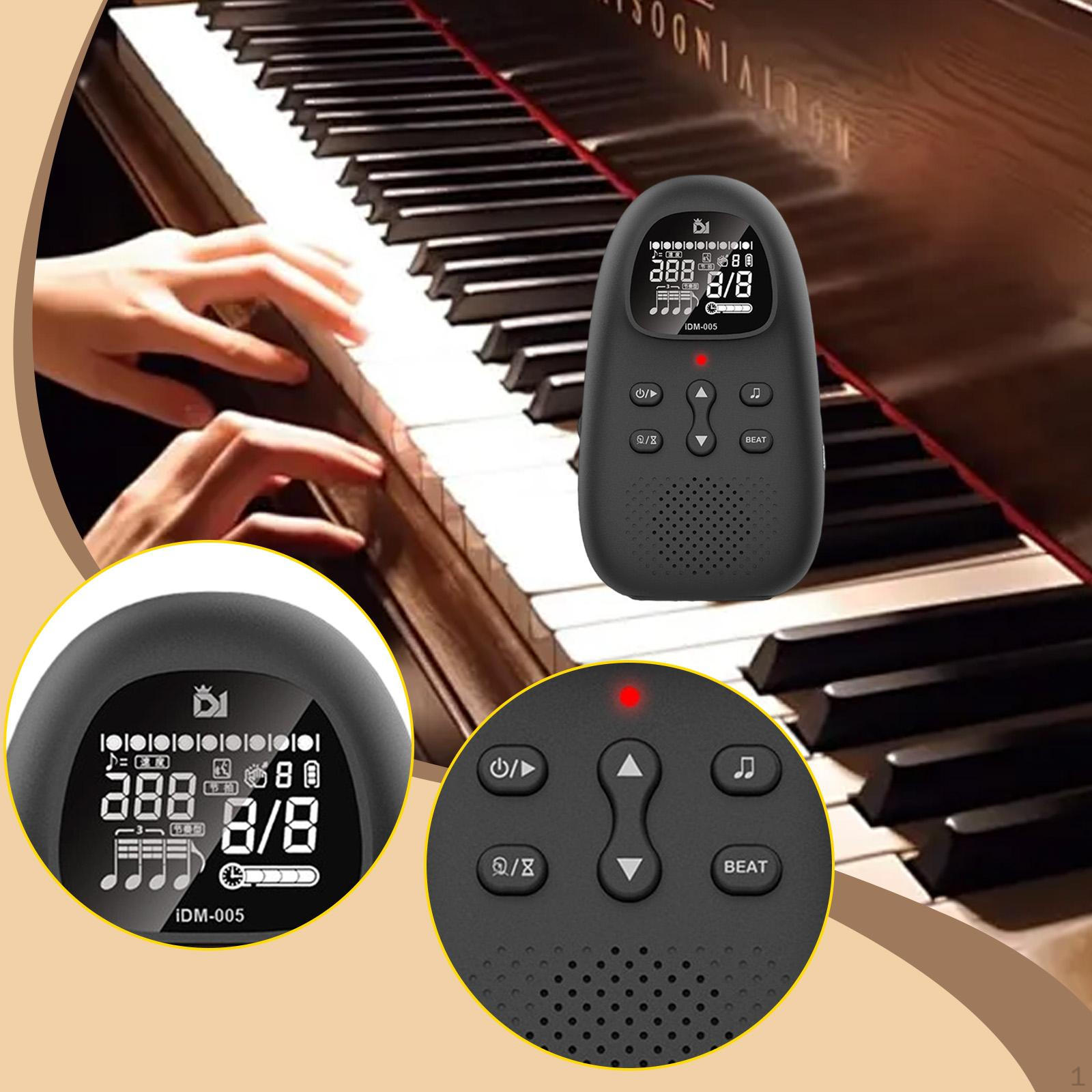 

Electric Metronome Human Voice Lightweight Rhythm Training Mini Digital Portable for чёрный