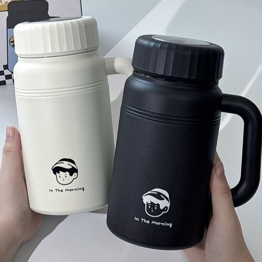 Large Capacity Stainless Steel Water Bottle Stylish with Handle Insulated Cup Leak-Proof 1000 ml Portable Thermos Daily Use