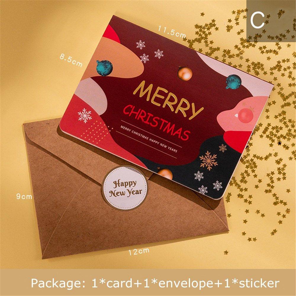 

Card Cards with Envelopes Stickers Christmas Greeting Card Bronzing Blessing Merry Christmas C