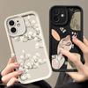 Pro iPhone 16 15 Pro Max 14 Plus 13 12 Pro 11 XS XR 8 7 Kryt Bílé květy Nárazuvzdorná měkká ochrana objektivu Pouzdro na telefon