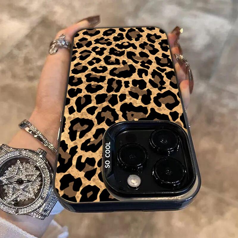 Brown Leopard Phone Case For Samsung Galaxy S24 S23 S22 S21 Ultra Plus S20 FE A13 A23 A15 A35 A55 A23 A52 Shockproof Back Cover