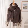 New high-end plaid autumn and winter warm scarf shawl commuting versatile couple fringed imitation cashmere scarf