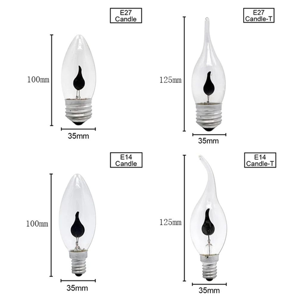 Flame Effect Candle Tail Energy Saving Night Light LED Light Bulb Candle Light Candle Tip Lamp