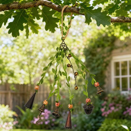 Hexenglocken für Türklinken zum Schutz, Handgefertigte Türhängeglocken, Dekorative Hexen-Windspiele für Boho-Wohnraumdekoration