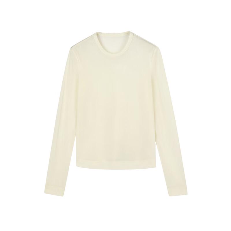 LESS 2024 Fall Slim-Fit Round Neck Long Sleeve T-Shirt