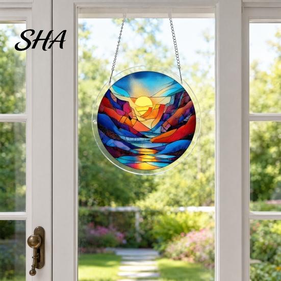 Window Decoration Puzzle Acrylic Suncatcher, Colorful Hanging, 7.48 Inch Sun Catcher Pendant Ornament, Ideal for Gifting And Home Decor Artistic Light