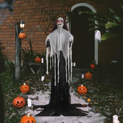 Skeleton Ghost Halloween Decoration Decor Ornament Horror Scary Prop for Graveyard Front