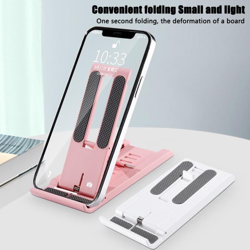Folding Phone Holder Portable Adjustable Angle Desktop Tablet Bracket Multi-functional Hollowed Desk