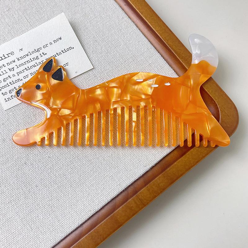 

1PC New Acetate Hair Comb Wide Tooth Detangling Comb Cute Dog Swan Design Luxury Gift Quality Hair Brush