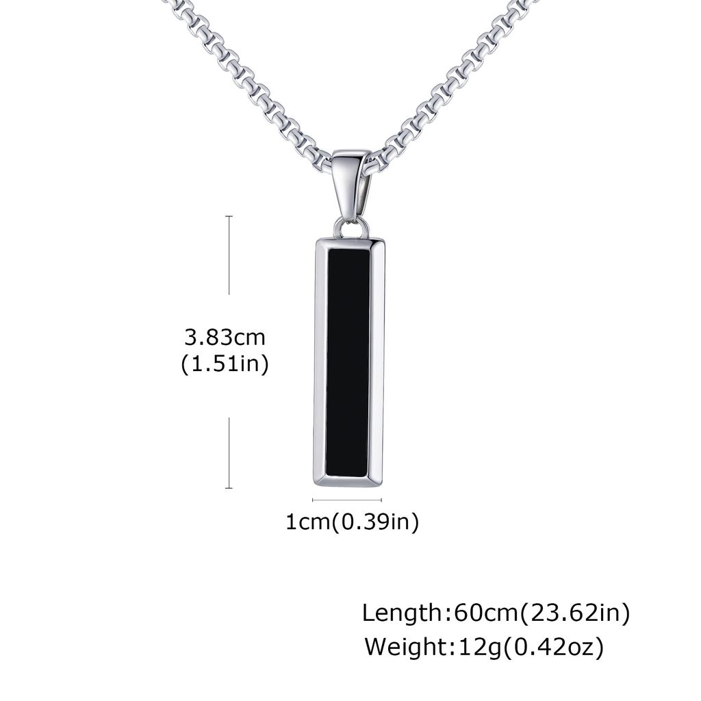 Fashion Retro Geometric Natural Stone Pendant Necklace, Blue Stone Stainless Steel Necklace, Minimalist Vintage Jewelry for Men
