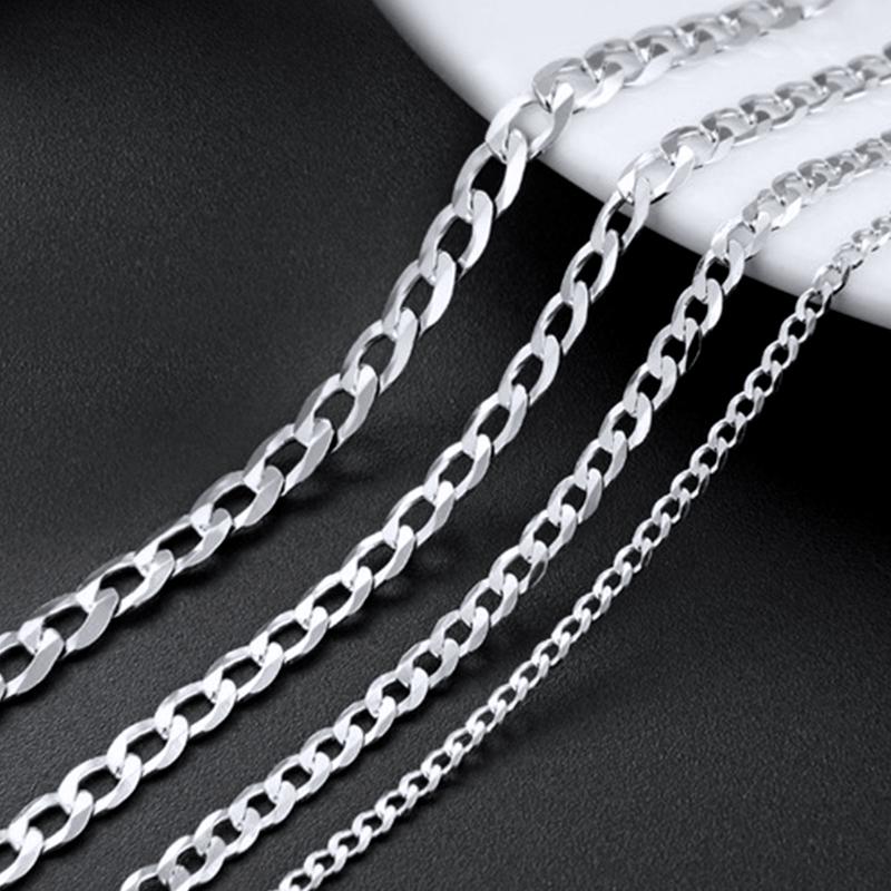 Iced Out 925 Sterling Silver Cuban Necklace Miami Cuban Link Chain 925 Sterling Silver Cuban Link Chain CLASSIC&50 cm