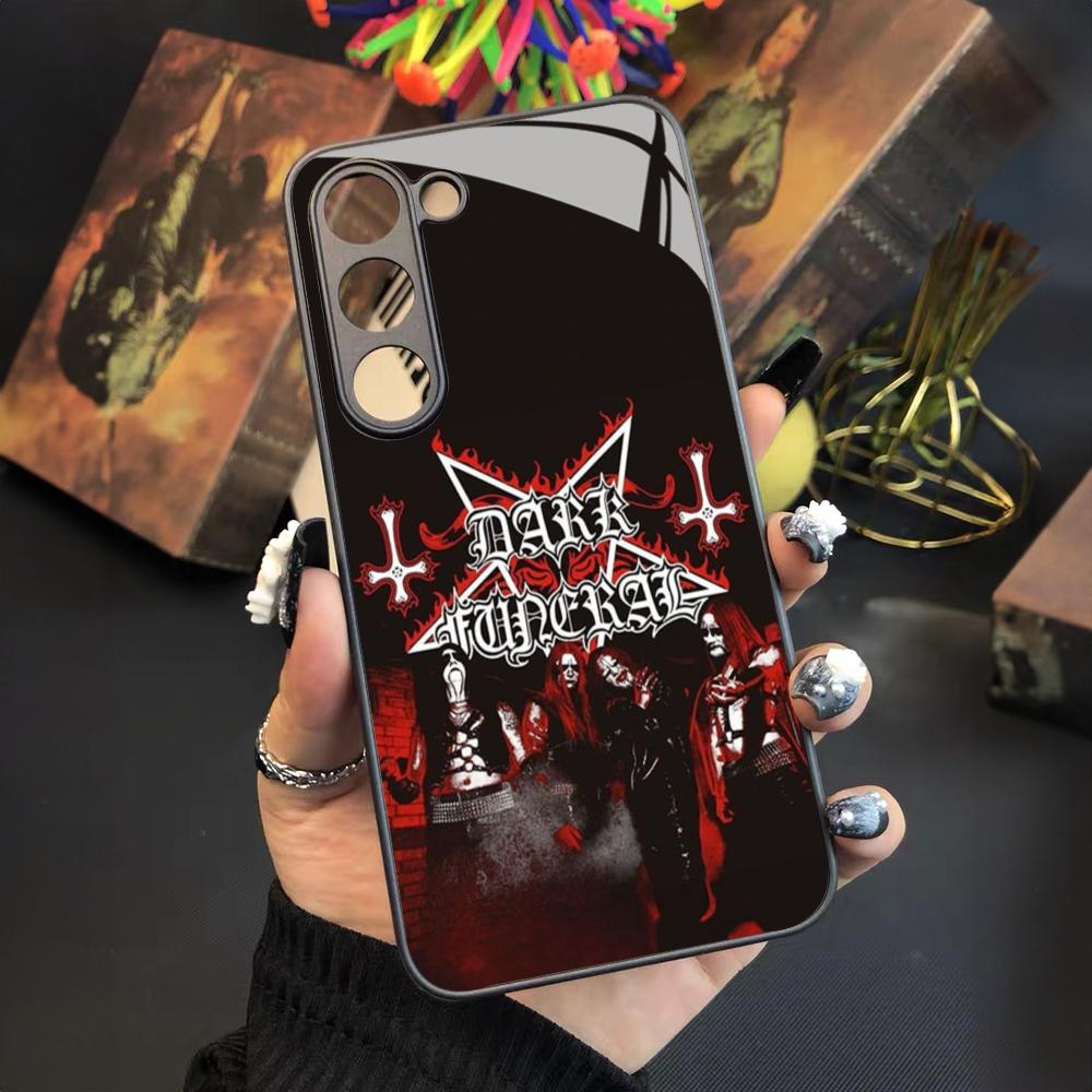 Heavy Metal Dark Funeral Band Phone Case For Samsung Galaxy S26 S25 S24 S23 S22 S20 S21 Ultra Plus Fe Colored Silver Cover