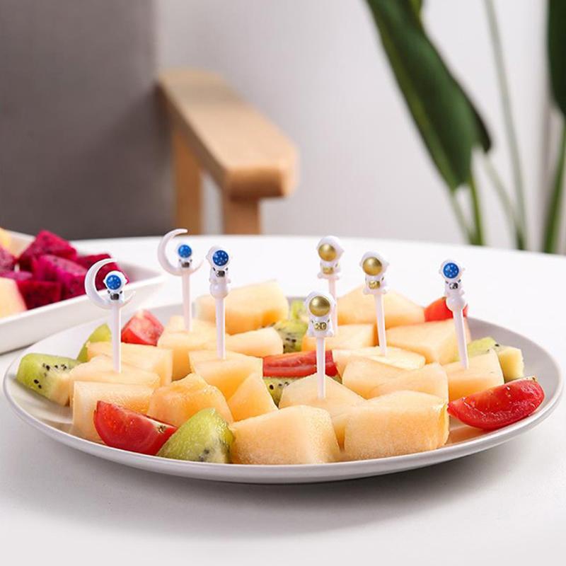 8 Stück/Set Mini Astronaut Obstgabel Dessert Bento Sandwich Mittagessen Partydeko