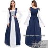 European and American Vintage Medieval Renaissance Square Neck Lace-Up Corset Halloween Costume Dress