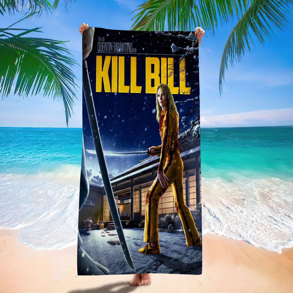 Classic Movie K-Kill Bill Microfiber Blanket Quick Drying Beach Towels Oversized Printing Super Absorbent Pool Towel Blanket