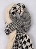 IKALOOK Houndstooth Check Pattern Color Block Scarf Amu138