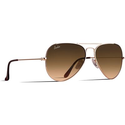 [Berikin] Sunglasses, Glass, Aviator, Teardrop Style, Men's & Women's, UV400 UV Protection, Gold & Brown Gradient Lenses