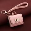 Mini Leather Openable Small Bag Keychain Pu Leather Hand Strap Coin Purse Accessories Pendant Mobile Phone Bag Jewelry Gift