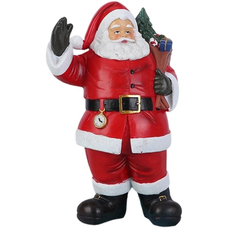 Christmas Figurine Figure Decors Resin Santa Clauses Statue Christmas Decorative Figurine Table Centerpieces for Holiday