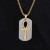 Dog Tag Pendant Necklace Ancient Egypt Egyptian Symbol Ankh Eternal Life Cross Key Life Amulet Talisman Protect Health Jewelry Charming Accessories