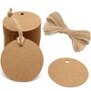 100pcs 6cm Round Kraft Tags Universal Diy Blank Tags With 20m Jute Twine For Wedding Birthday