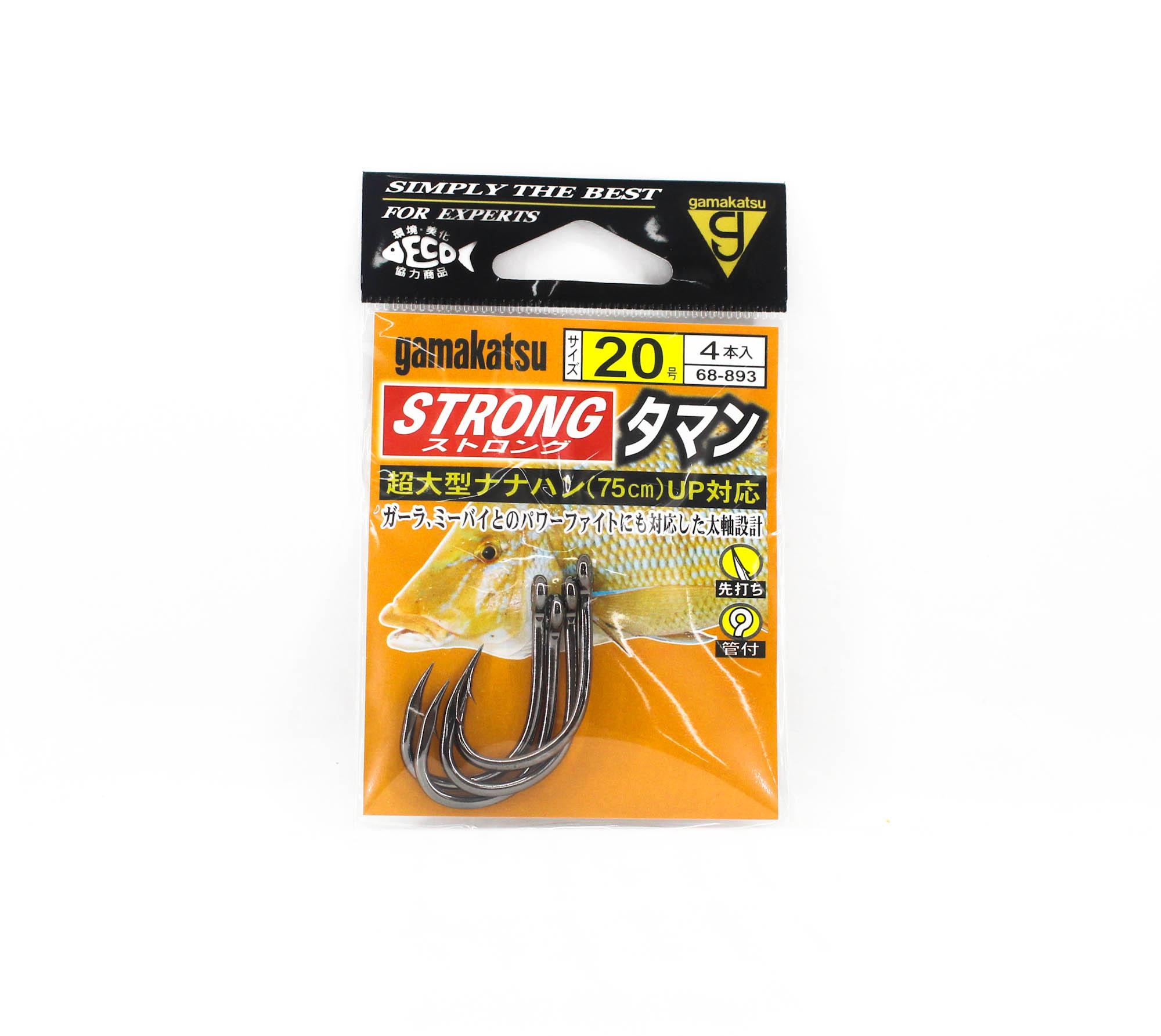 Gamakatsu 68893 Bara Taman Strong Hook NSB Size 20, 4 Per Pack (9049)