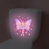 Glow-In-The-Dark Toilet Sticker Glowing Fairy & Butterfly Design Self-Adhesive Pvc Wall Art Door Sticker Removable Home Decor