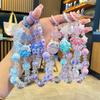 Kawaii Sanrio Hello Kitty Phone Chain W/Card Kuromi Cinnamoroll My Melody Beads Keychain Bowknot Anti-Lost Wrist Strap Bag Decor