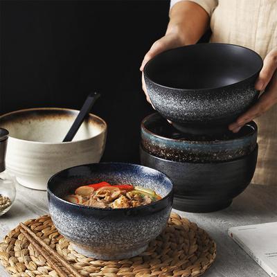 Japanese Ceramic Ramen Bowl 1300ml Large Soup Noodle Bowl Microwave and Dishwasher Safe Porcelain Bowl for Udon Pho Rice Salad Home Kitchen Tableware