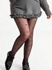 Women'S Black Sheer Pantyhose With Red Heart Print, Ultra-Thin Sexy Skin-Friendly Hosiery For Party & Valentine'S Day Date |