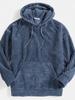 Herren Retro Cord Kapuzenpullover - Dickes Langarm mit Tasche