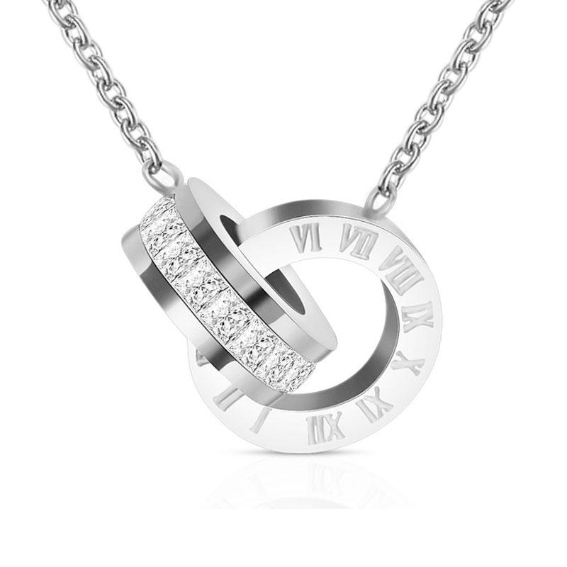 Fashion Top Brand Woman Jewelry Color Roman Numerals Pendant Necklace 316 L Stainless Steel Jewelry