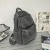 Women's Retro Solid Color Denim Backpack - Perfect for Students and Outdoor Travel
