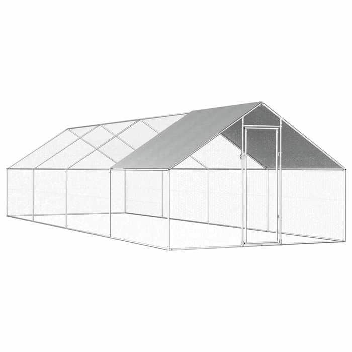 VidaXL Poulailler d'Extérieur 2,75x8x1,92 m Acier Galvanisé Cage Canard Poulet 170791