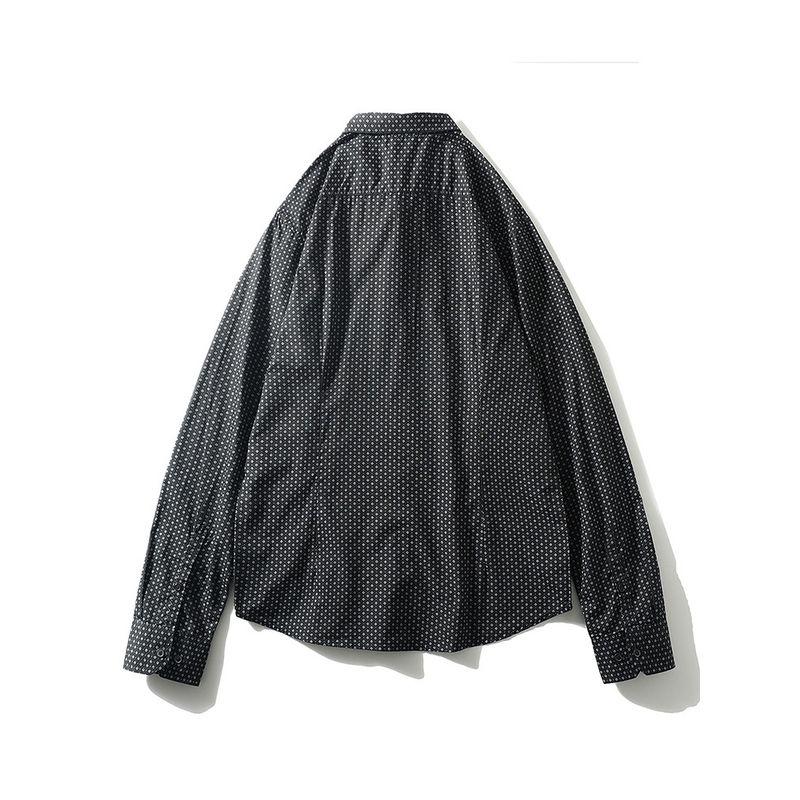 High Count Cotton Poplin Polka Dot Long sleeve Shirts Men's Breathable Stretch Thin Spring and Summer Outerwear Foreign Trade Men's Casual Shirt