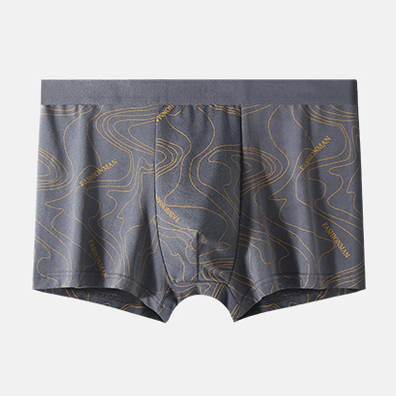 

Мужское нижнее белье Боксеры средней посадки Мужские плоские трусы Большого размера Дышащие и удобные 4XL темно-серого