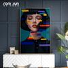 Bunte Frau Abstrakte Malerei Zeitgenössische Figur Kunst Porträt Poster Druck Wand Kunst Bilder Wohnzimmer Nordic Home Decor